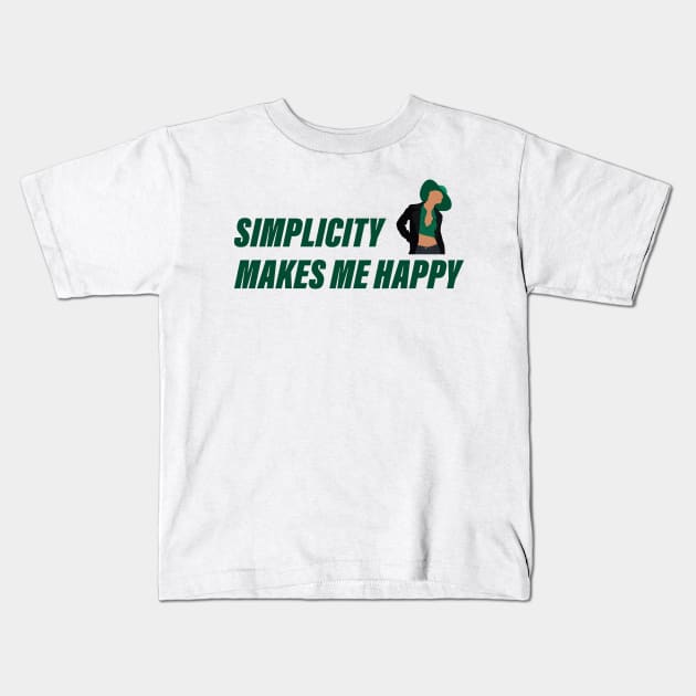 Simplicity makes me happy Kids T-Shirt by RockyDesigns